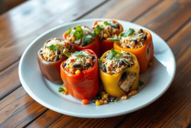 Chicken and Bean Stuffed Peppers