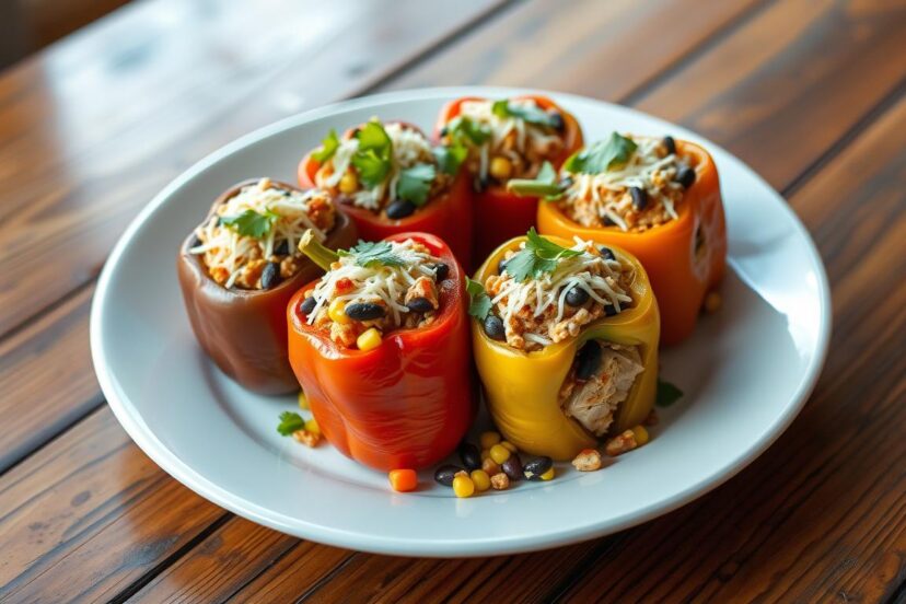 Chicken and Bean Stuffed Peppers